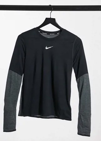 Черный лонгслив Nike Running Runway-Черный цвет