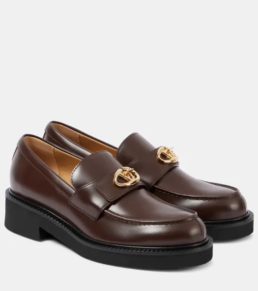 Кожаные мокасины VLogo Locker Valentino Garavani, цвет fondant