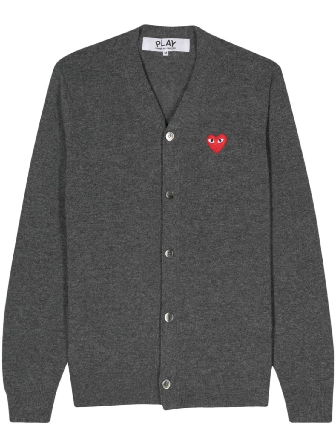 Comme Des Garçons Play шерстяной кардиган с нашивкой, серый