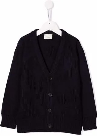 Fendi Kids шерстяной кардиган в рубчик