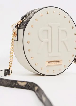 Круглая сумка через плечо кремового цвета River Island-Белый