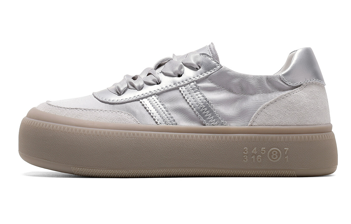 Кроссовки C°BANNER Skateboarding Shoes Women's Low-top Silver, серебряный