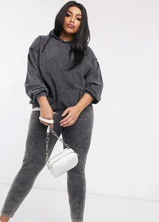 Темно-серые леггинсы с эффектом кислотной стирки от комплекта ASOS DESIGN Curve-Серый