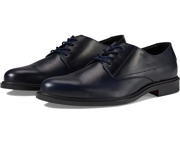 Оксфорды HUGO Kerr Brushed Leather Derby Shoes, цвет Whale Blue