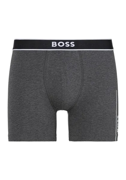 Боксеры BOSS с логотипом на поясе, серый