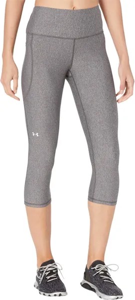 Брюки HeatGear Armour High-Waisted Pocketed Capris Under Armour, цвет Charcoal Light Heather/White