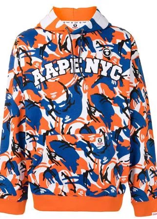 AAPE BY *A BATHING APE® худи с камуфляжным узором и приспущенными плечами