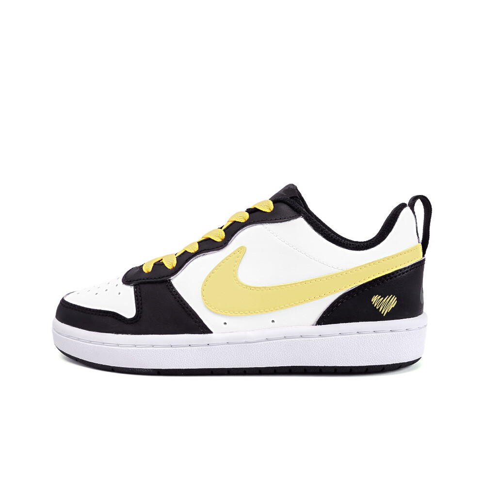 Кроссовки Nike Court Borough Skateboarding Shoes Women's Low-top White/Black/Pure Platinum/University Gold, белый/черный