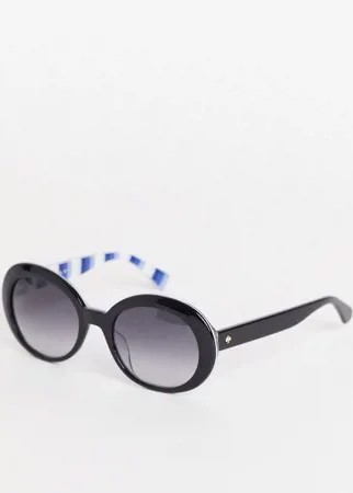 Круглые массивные солнцезащитные очки Kate Spade Cindra-Черный цвет