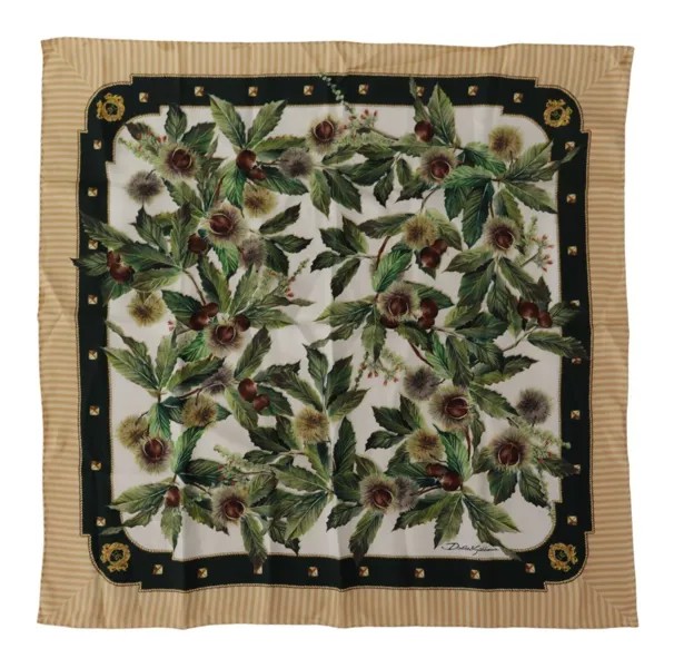 DOLCE - GABBANA Шарф Разноцветный шелковый платок с цветочным принтом 70см x 70см 340долл. США