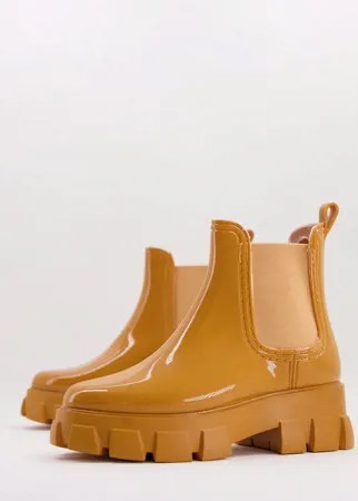 Непромокаемые ботинки-челси песочного цвета на массивной подошве ASOS DESIGN Giana-Светло-бежевый цвет