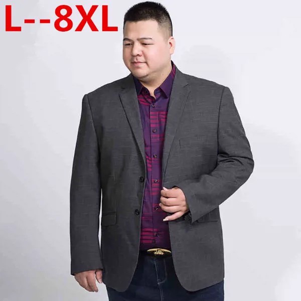 Мужская куртка свободного кроя 10xl 5xl 8xl 6xl, Повседневная однотонная куртка, мужское свадебное платье, мужской серый костюм hombre Blazer masculino