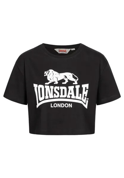 Футболка с принтом CROPPED GUTCH COMMON Lonsdale, черный