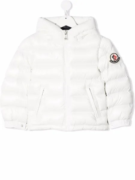 Moncler Enfant пуховик с нашивкой-логотипом
