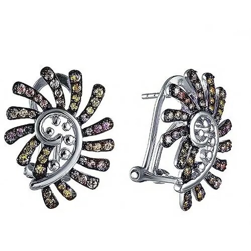 Серьги ELEMENT47, серебро, 925 проба, фианит