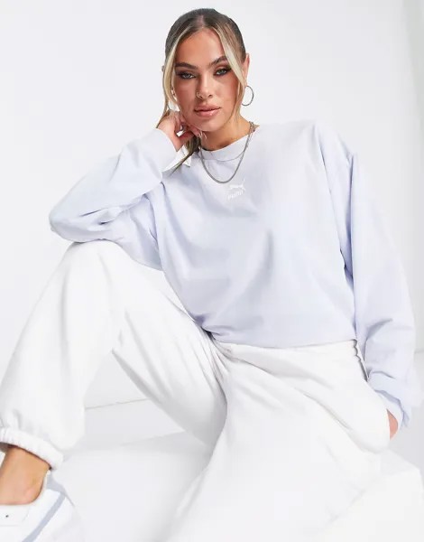 Светло-голубой свитшот Puma из сетки из органзы - эксклюзивно для ASOS