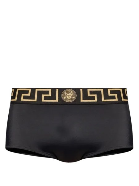 Versace плавки с узором Greca, черный