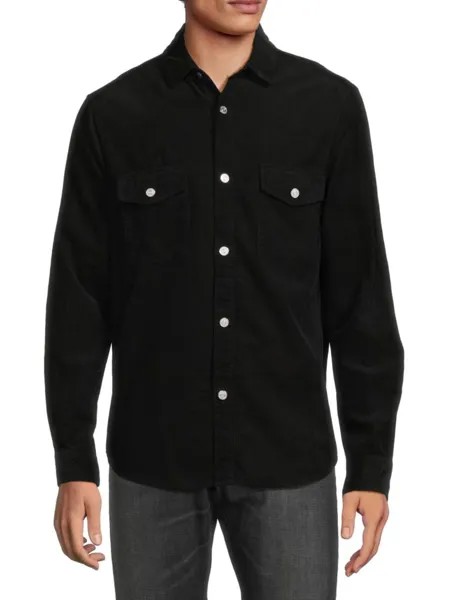 Однотонная рубашка с двойным карманом Frame, цвет Noir