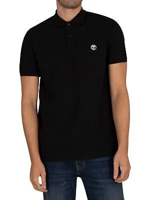 Мужская рубашка-поло с логотипом Timberland, черная