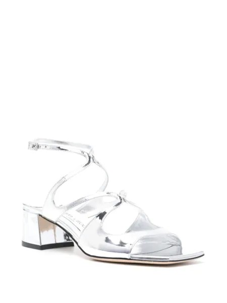 Jimmy Choo сандалии Azilia 45 мм, серебристый