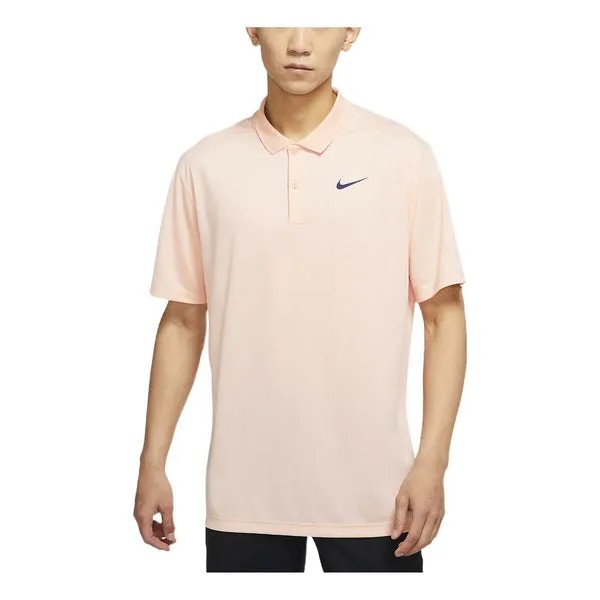 Футболка Dri Fit Victory с принтом логотипа, однотонные, быстросохнущие, дышащие, с коротким рукавом, поло, оранжево-розовые Nike, мульитколор