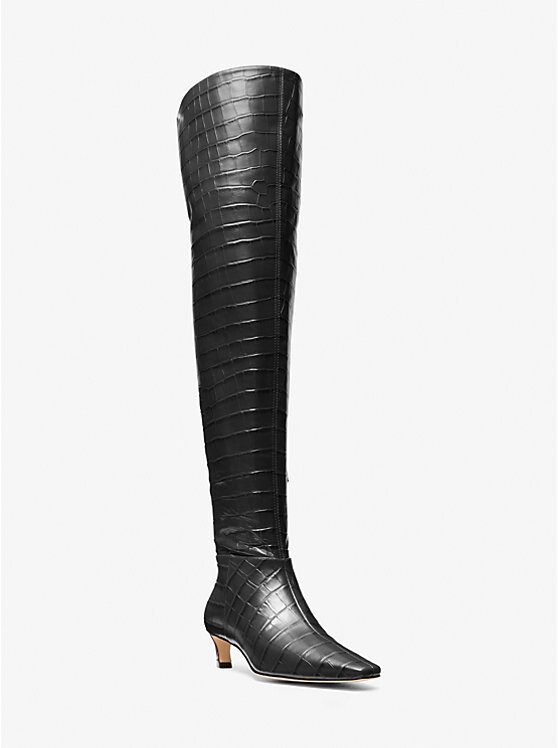 Ботинки Cosmo из тисненой кожи крокодила Michael Kors, черный