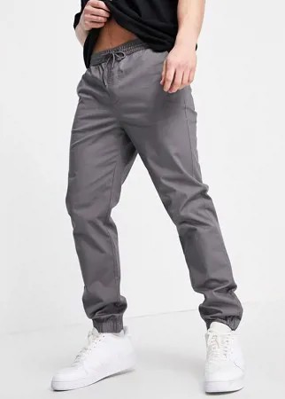 Серые брюки чиносы без застежки с манжетами River Island-Серый