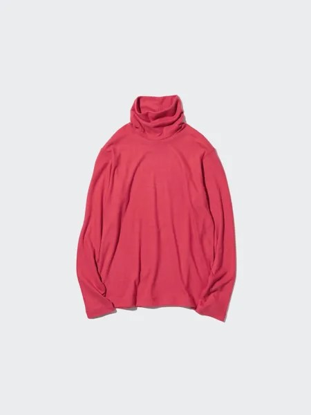 Водолазка из флиса heattech Uniqlo, красный
