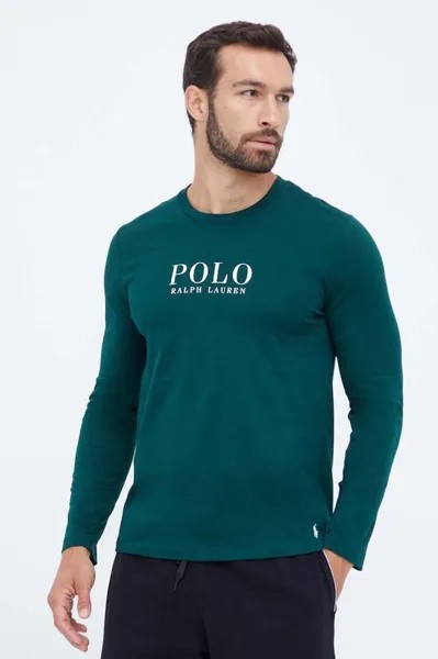 Хлопковая пижама с длинными рукавами Polo Ralph Lauren, зеленый