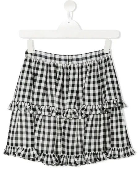 Philosophy Di Lorenzo Serafini Kids юбка в клетку гингем с оборками