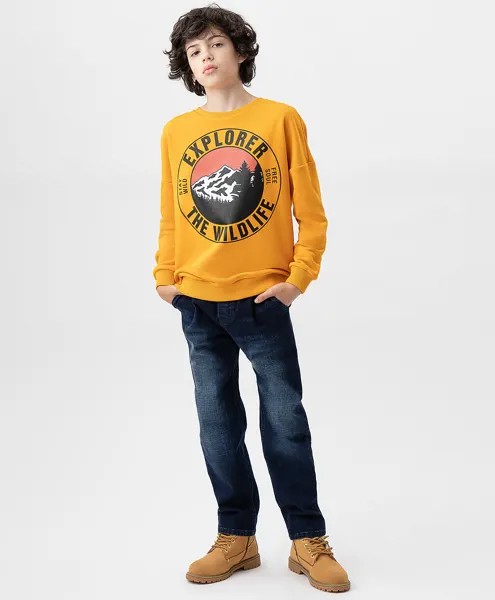 Джинсы dad fit синие Button Blue