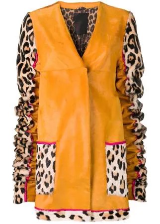 Liska пальто со звериным принтом на рукавах