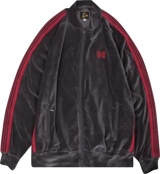 Куртка Needles Velour Track Jacket 'Charcoal', черный
