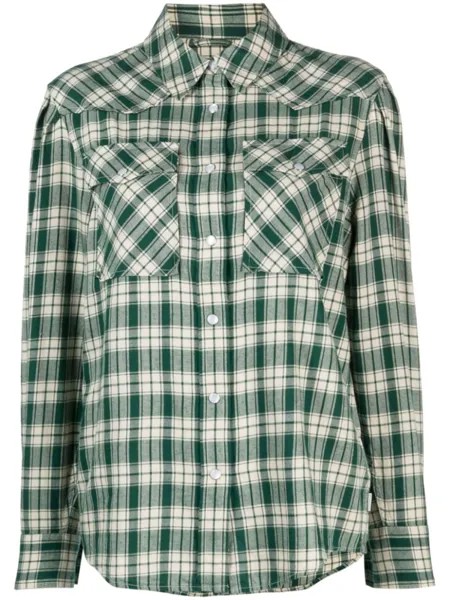 Woolrich фланелевая рубашка в клетку, зеленый