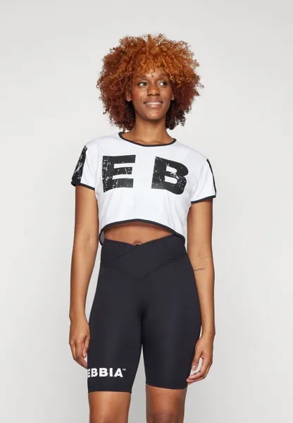 Футболка с набивным рисунком Crop Top Nebbia, белая