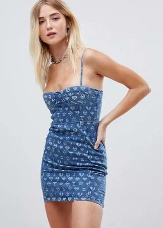 Джинсовое платье мини с корсетом Jaded london-Синий