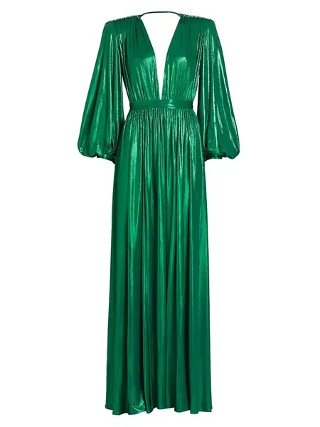 Платье Zoe с глубоким вырезом и эффектом металлик Bronx And Banco, цвет metallic green
