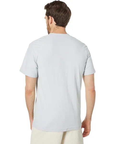 Футболка Rhythm Everyday Stripe Henley Short Sleeve T-Shirt, цвет Pearl Blue
