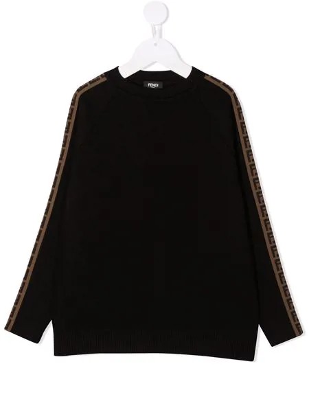 Fendi Kids толстовка с логотипом FF