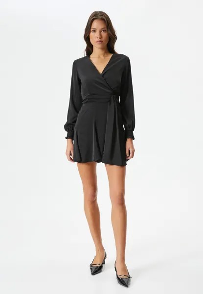 Летнее платье Belted Mini Wrapped Koton, черный