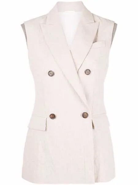 Brunello Cucinelli двубортный жилет строгого кроя