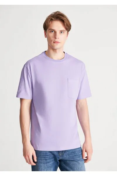 Сиреневая базовая футболка с карманами Свободного кроя/Свободного удобного кроя Mavi, фиолетовый