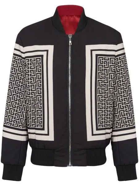 Balmain двусторонний бомбер с монограммой, черный
