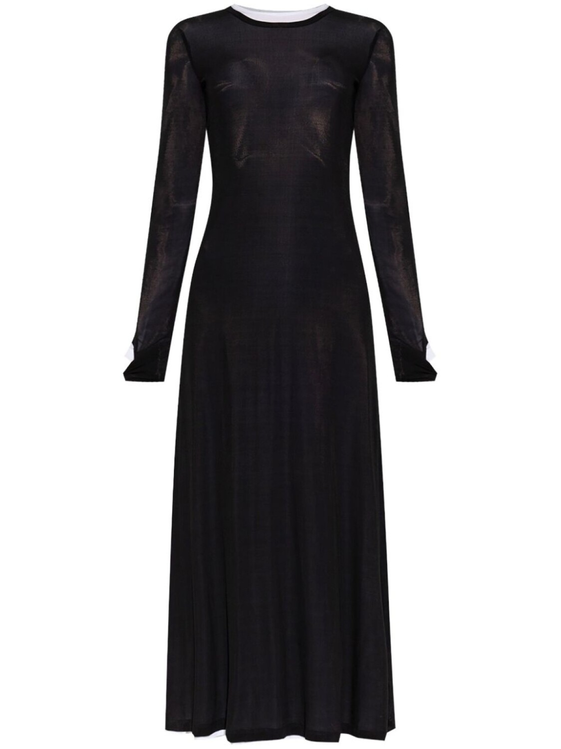 Helmut Lang двухслойное длинное платье, черный