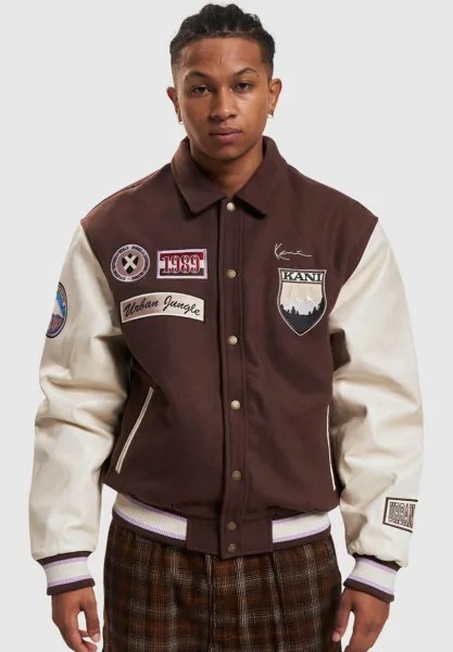 Куртка Karl Kani KM234-008-2 СУНДУК SIGNATURE BLOCK COLLEGE, цвет brown offwhite