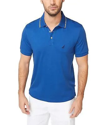 Мужская однотонная рубашка поло из мягкого хлопка с короткими рукавами Nautica Slim Fit