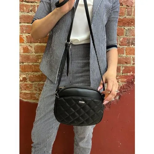 Сумка кросс-боди DAVID JONES, фактура стеганая, черный