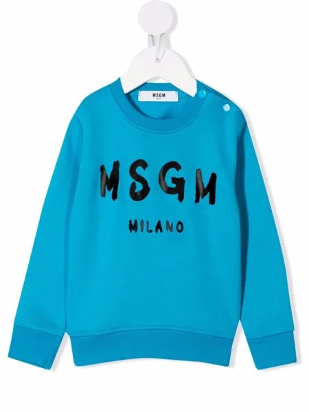 MSGM Kids толстовка с круглым вырезом и логотипом