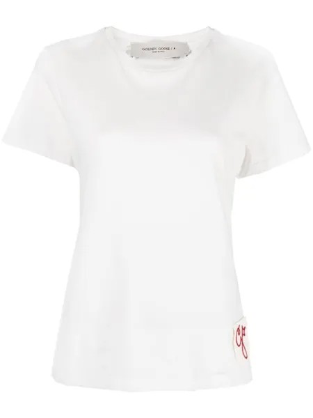 Golden Goose футболка с нашивкой-логотипом, белый