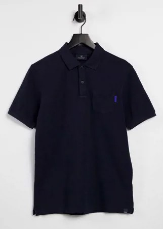 Окрашенная после пошива футболка-поло Scotch & Soda-Темно-синий
